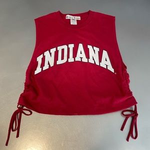 Indiana University side ruched tank